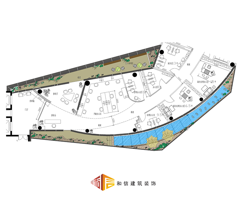 新華社成都辦公室裝修平面圖